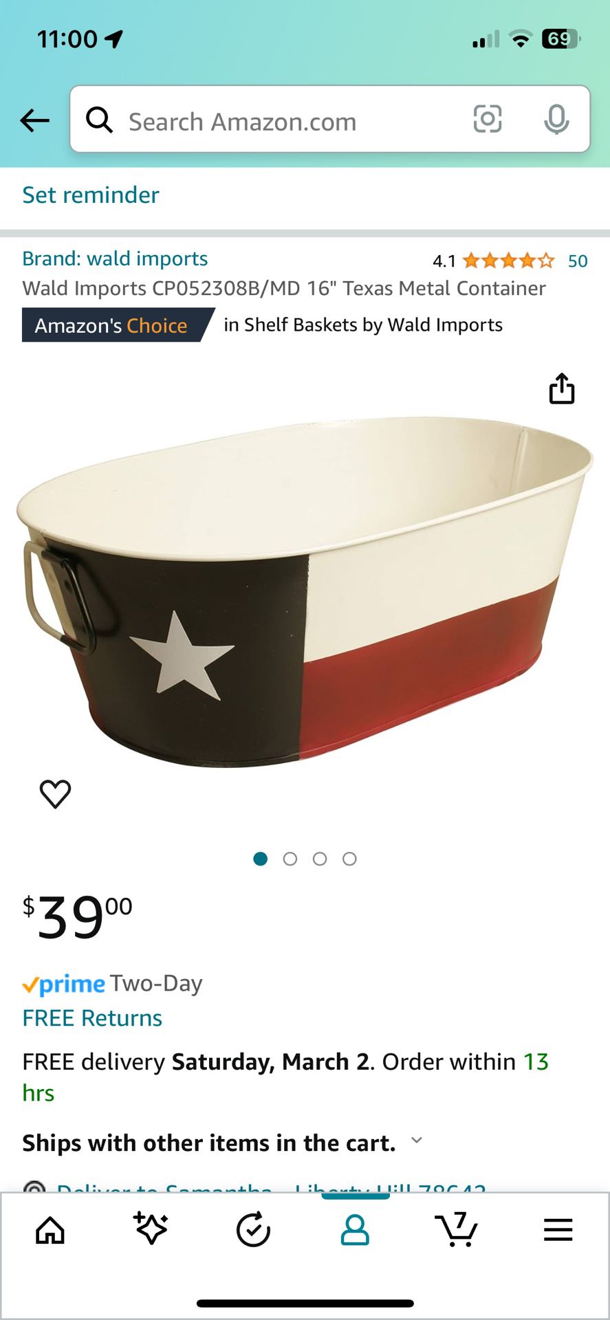 BRAND NEW Texas Metal Container