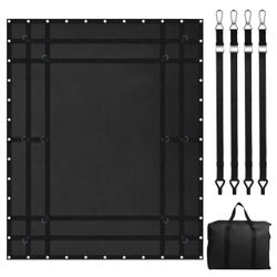 VEVOR Cargo Net, 96 in x 81 in, Heavy Duty Truck Cargo Net for Truck Bed, 4 Adjustable Straps with Carabiners and Rubber Coated Hooks, Durab=A7-206