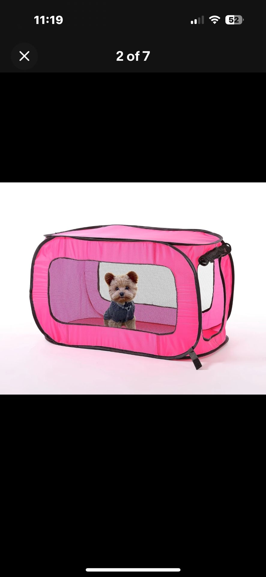 Collapsible Pop Up Kennel - Pink/black