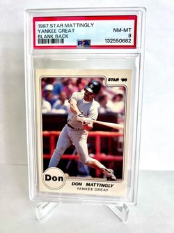 1987 Star Co Don Mattingly Yankee Great NNO Blank Back Puzzle PSA 8 NM-MT