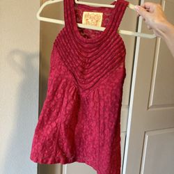 Cute Red Free People Top, Size XS