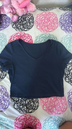 Navy Blue Crop Top