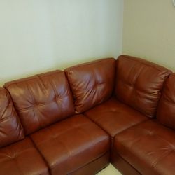Red Leather Sectional SOFA