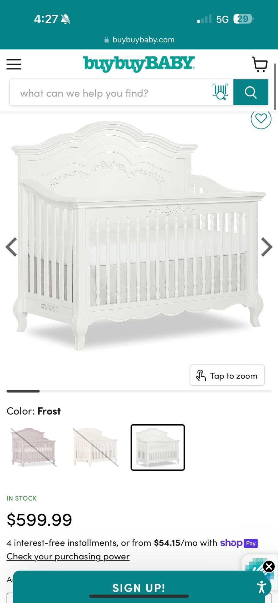 Baby Crib And Drawer Dresser
