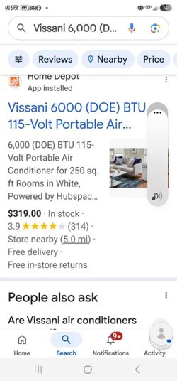 Visaani 6000 Btu Portable Air Conditioner 