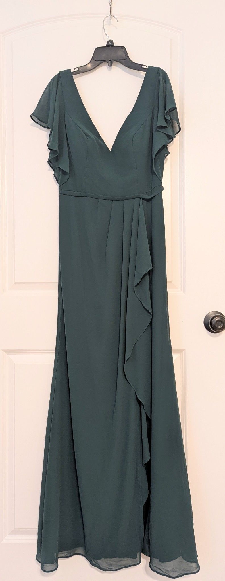 Forest Green Graduation/Bride's Maid/Evening Dress With Slit