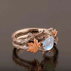 Maple moonstone ring