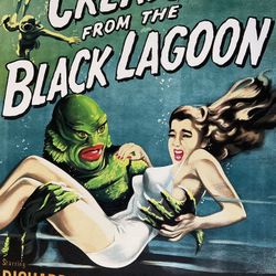 Monster Horror Classic “Creature From The Black Lagoon” Stone Litho Print 27x41