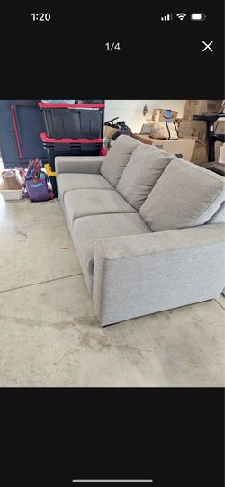 Gray fabric 3-seat sofa from Living Spaces