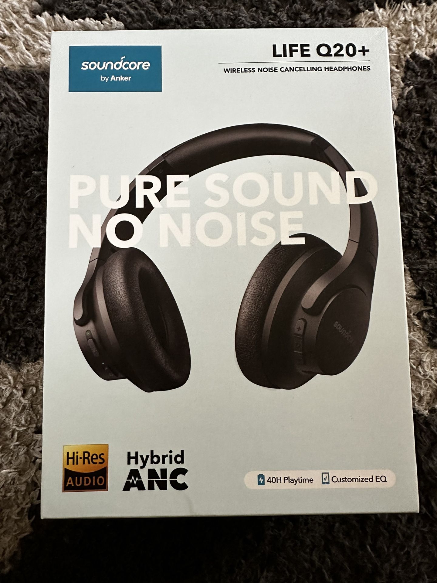 Soundcore Anker Life Q20+Hybrid Active Noise Cancelling Headphones, Wireless Over Ear Bluetooth Head