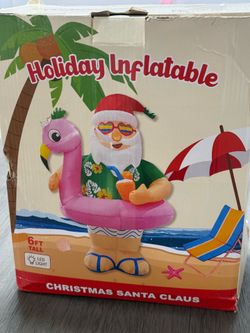 6ft tall inflatable vacation Santa
