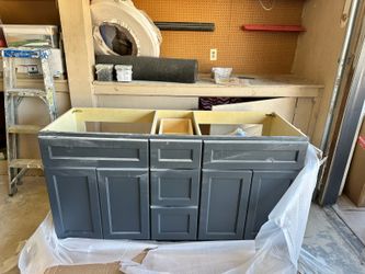 Grey Double Sink Vanity 60x21