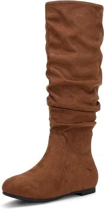 Jeossy Brown Suede Knee-High Flat Boots sz 6 *NEW*