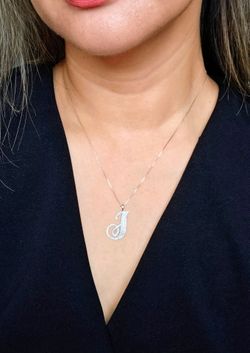 Diamond letter J Necklace
