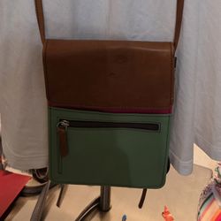 multi-color leather organizer crossbody bag