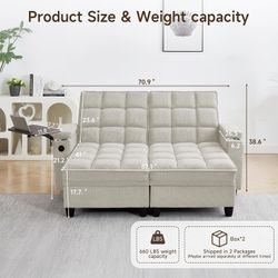 #412AB 70.9" Chaise Lounge Chair Indoor, Oversized Boucle Upholstered Sofa Bed, Adjustable Backrest Deep Seat Reading Chair, Sofas Couches for Living