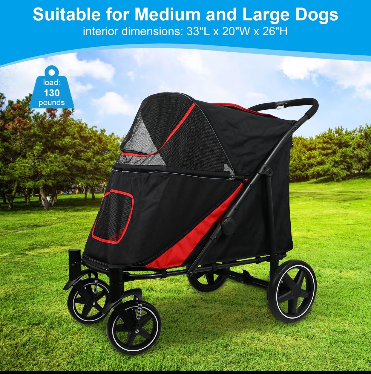 Dog stroller Holds 130lbs