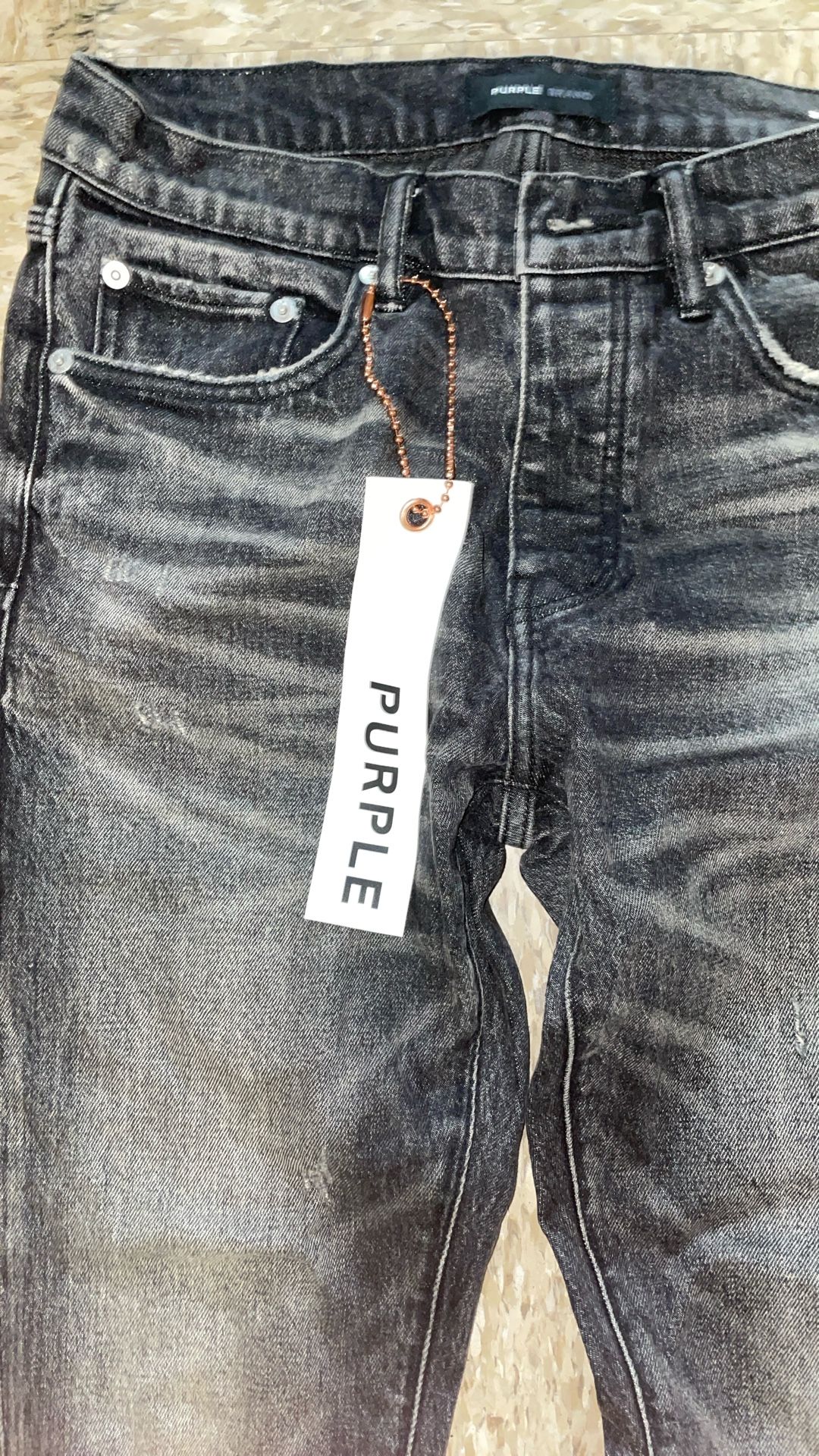 Purple Brand Light Gray Ripped Jeans