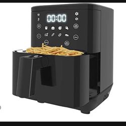  Air Fryer,3.4Qt Small Electric Hot Air Fryer Oilless Cooker 1200W with 8 Presets,LCD Touch Screen,Nonstick Basket(Black)