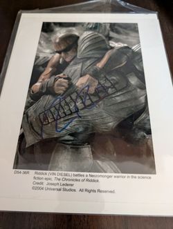 Chronicles Of Riddick Vin Diesel Autograph 8x10 