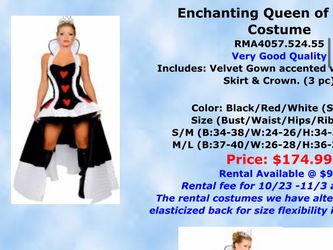 Halloween Costume ❤️ Enchanting Queen of Hearts Costume – $125 OBO ❤️