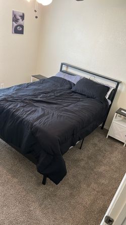 Full size bed with 2 stands brand new