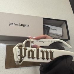 Palm Angels Men's White and Cream Sunglasses(96)67