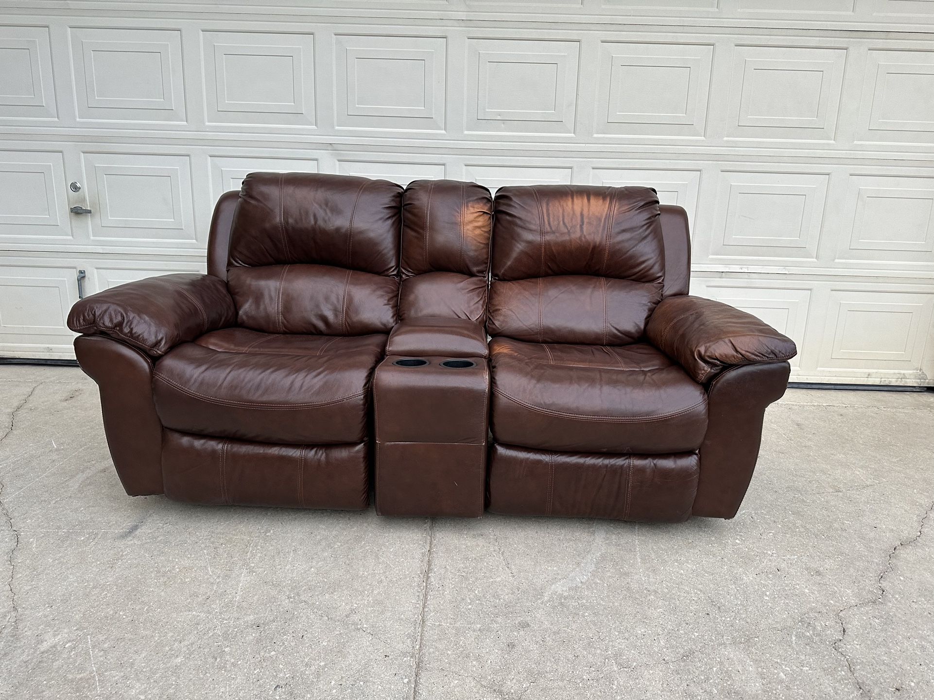 Real Leather Double Recliner Sofa for Sale in San Antonio, TX OfferUp