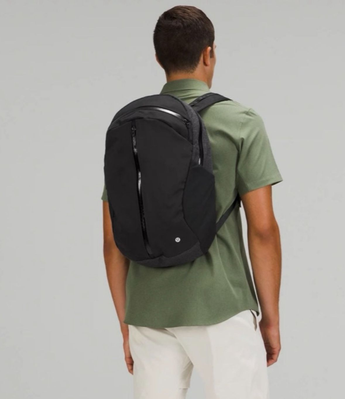 Lululemon centered-zip black backpack
