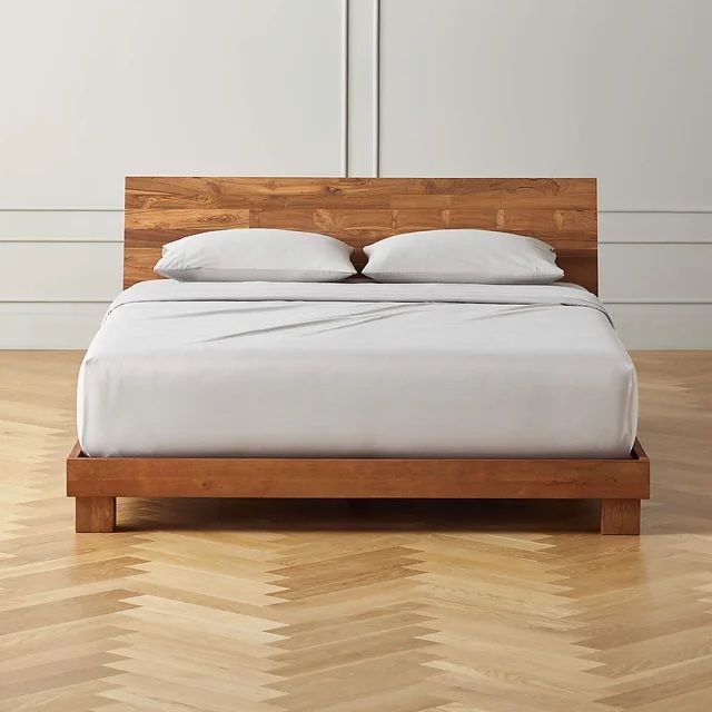 CB2 Bed Frame + Memory Foam Mattress. Dondra teak