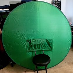 Green Screen Backdrop Collapsible Video Studio Vlogging With Chair Mount 