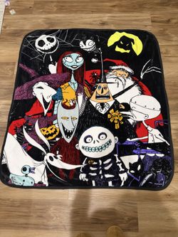 Nightmare Before Christmas Plush Throw Blanket - Full Character Cast