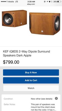 Kef home theater speakers pair