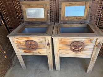 Rustic Wood Outdoor Cooler Stands – Set of 2 $140 or $75 each