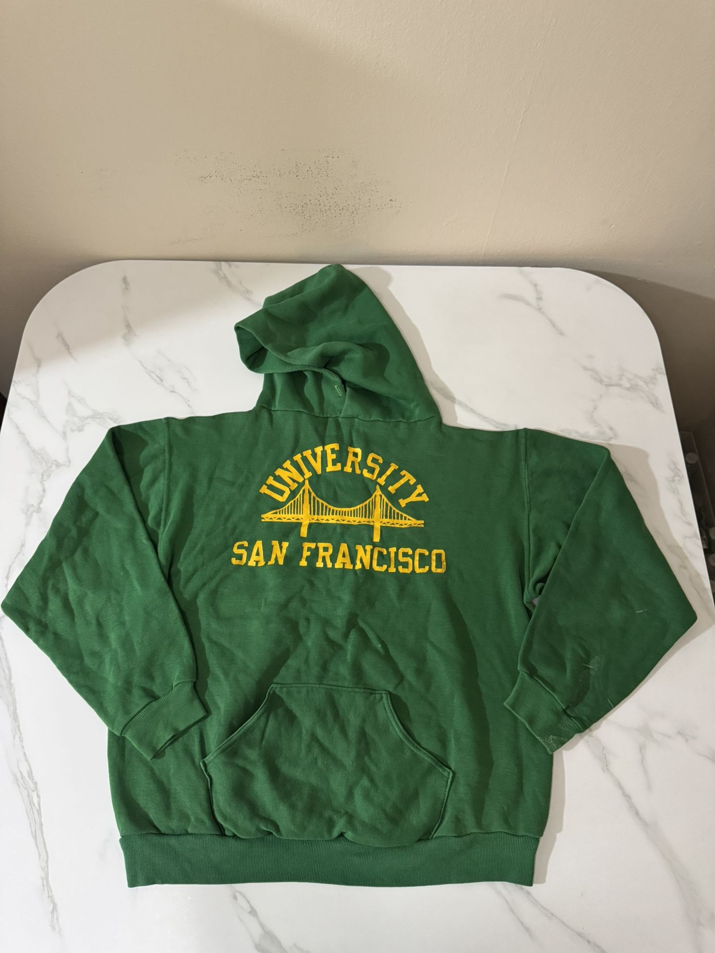 USF University Of San Francisco Hoodie Men’s Large Green / Yellow