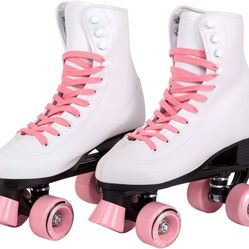 Pink Quad Roller Skates