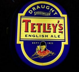 Tetley's English Ale Beer Lighted Bar Sign |