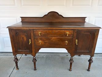 AntiqueSideboard Buffet with Brass Hardware