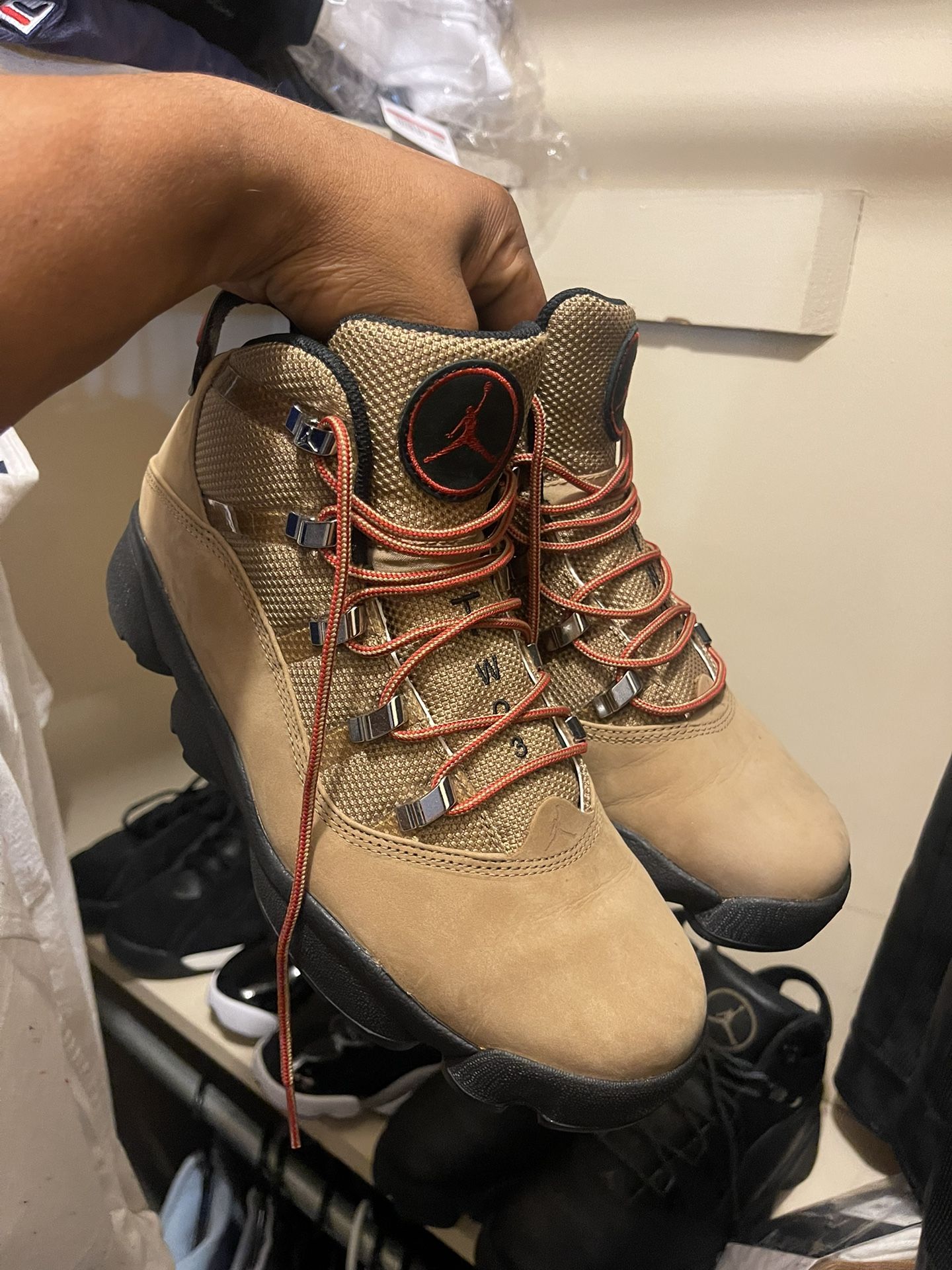 Brown 6 Ring Jordan Boots Size 9.5 $60.00