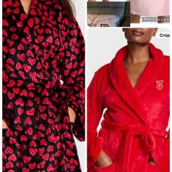New w/Tags Victoria’s Secret  Plush &  Cozy Short Robe   Red & Red Hearts 2 sizes avail:  M/L  XL/XXL   Pink   XL\XXL  $35 Millington - Bartlet
