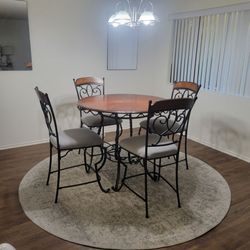 Bistro Table, Chairs, & Rug Set