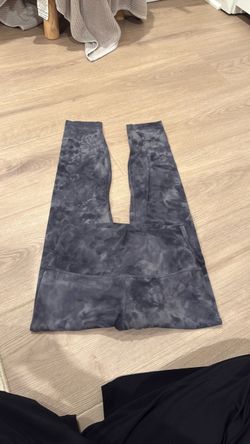 Gray Tie-Dye High-Waist Leggings