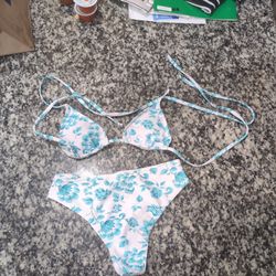 Blue Flowered Extra Small Bikini