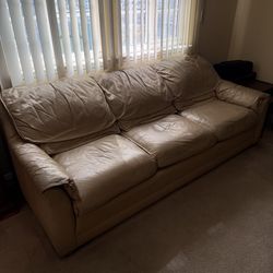 Tan Leather Sofa/Couch