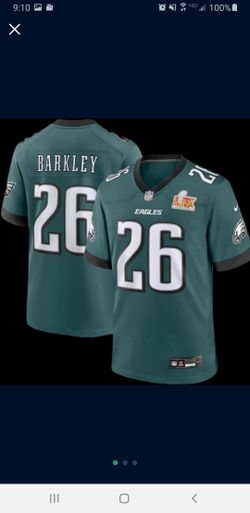New! Philadelphia Eagles Saquon Barkley Midnight Green Super Bowl LIX Game Player Jersey Adult XL