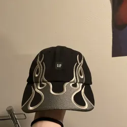 Gap Black Flame Embroidered Baseball Cap