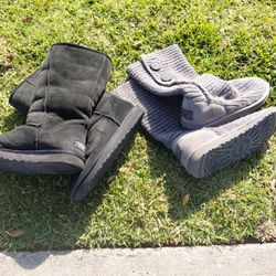 Winter 6 1/2 Women Ugg Boots Great Condition Both Pairs For 30$ 
