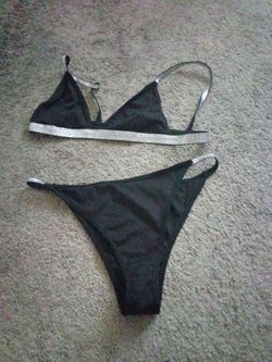 Black and silver swimwear