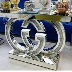 New GG Console Table Encrusted Diamonds 47”