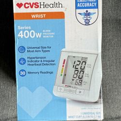 CVS Health Series 400w Wrist Blood Pressure Monitor, Universal Size New